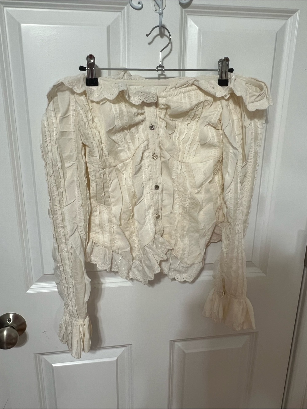 Ivory Ruffled Blouse - Picture 6 of 7